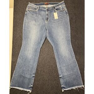 NWT Judy Blue You Spin Me Hi-Rise Bootcut Frayed Hem Denim Jeans 22W